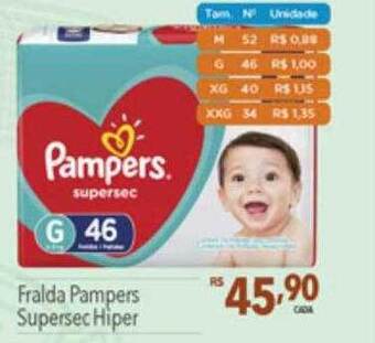 Fralda pampers supersec hiper