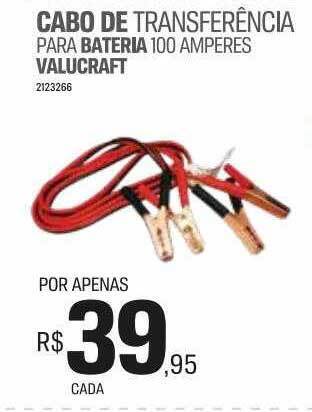 Cabo de transferência para bateria 100 amperes valucraft