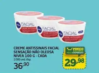 Creme antissinais facial sensação não oleosa nivea - cada