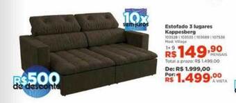 Lojas Solar Estofado 3 lugares kappesberg oferta