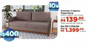 Lojas Solar Estofado 3 lugares kappesberg oferta