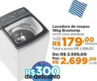 Lojas Solar Lavadora de roupas 16kg brastemp oferta