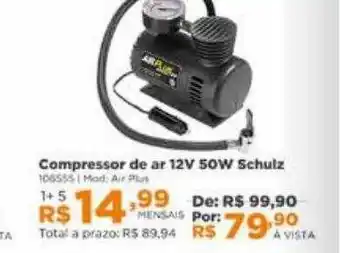 Compressor de ar 12v 50w schulz