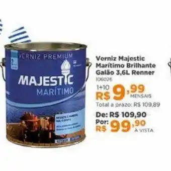 Verniz majestic maritimo brilhante galão 3.6l renner