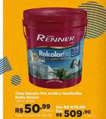 Lojas Solar Tinta rekolor prã acrilico semibrilho balde renner oferta