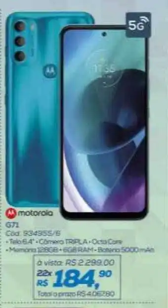 Lojas Colombo Motorola g71 oferta