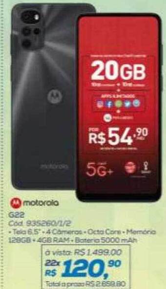 Lojas Colombo Motorola g22 oferta