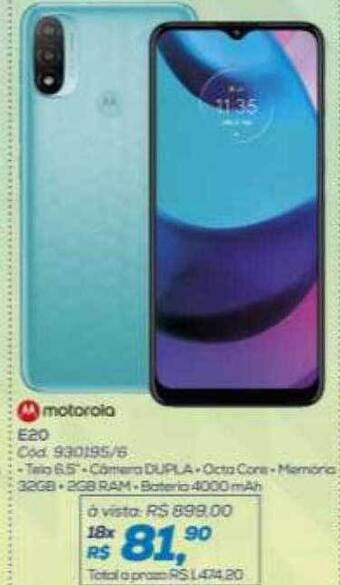 Lojas Colombo Motorola e20 oferta