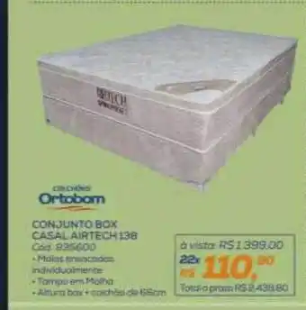 Lojas Colombo Ortobom conjunto box casal airtech 138 oferta