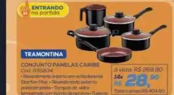 Lojas Colombo Tramontina conjunto panelas caribe oferta