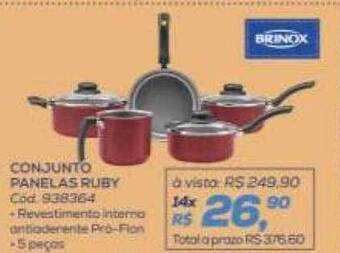 Lojas Colombo Conjunto panelas ruby brinox oferta