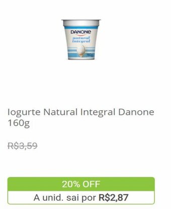 Pão de Açúcar Iogurte Natural Integral Danone 160g oferta