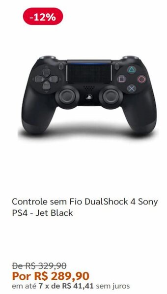 Controle sem Fio Dialshock 4 Sony PS4 - Jet Black