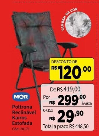 Deltasul Mor Poltrona Reclinavel Kairos Estofada oferta