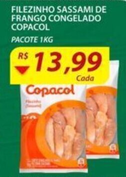 Assaí Atacadista Filezinho Sassami de Frango Congelado Copacol 1kg oferta