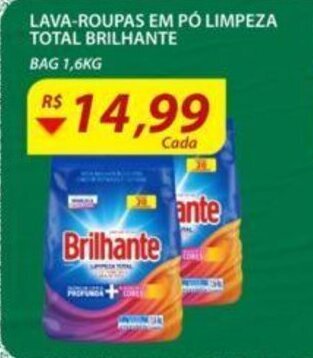 Assaí Atacadista Lava roupas em po Limpeza Total Brilhante 1.6kg oferta