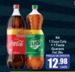 Higa's Supermercado Kit 1 Coca Cola + 1 Fanta Guarana Pet 2L oferta