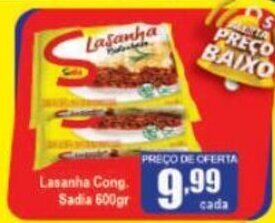 Higa's Supermercado Lasanha Cong. Sadia 600g oferta