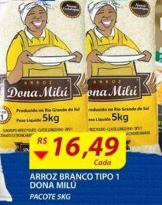 Assaí Atacadista Arroz Branco tipo 1 Dona Milu 5kg oferta