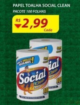Assaí Atacadista Papel Toalha Social Clean 100 folhas oferta
