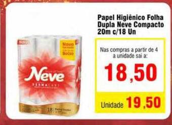 Papel higiênico folha dupla neve compacto