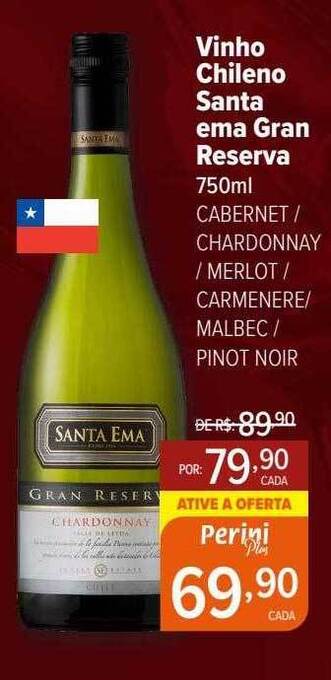 Perini Vinho chileno santa ema gran reserva oferta