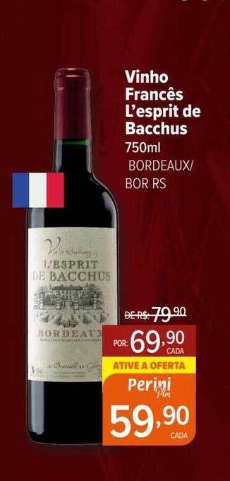 Perini Vinho francês l'esprit de bacchus oferta