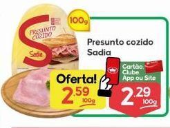 Supermercados Princesa Presunto cozido sadia 100g oferta