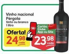 Supermercados Princesa Vinho nacional pérgola 1l oferta