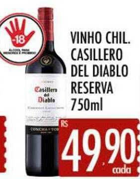 Supermercados Avenida Vinho chil casillero del diablo reserva oferta