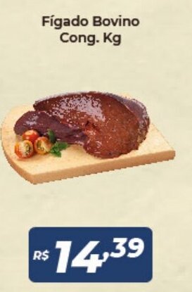Atakarejo Figado Bovino Congelado 1kg oferta