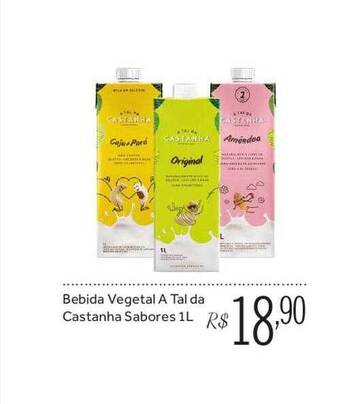 Bebida vegetal a tal da castanha sabores