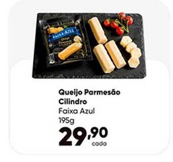Queijo parmesão cilindro faixa azul