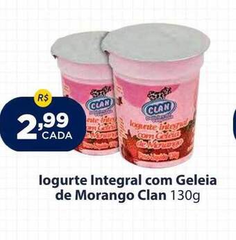 Super Show Iogurte integral com geleia de morango clan oferta