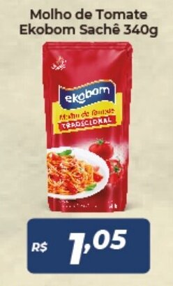 Atakarejo Molho de Tomate Ekobom Sache 340g oferta