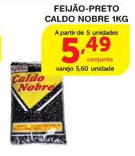 Roldão Feijao Preto Caldo Nobre 1kg oferta