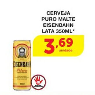 Roldão Cerveja puro malte Eisenbahn lata 350ml oferta