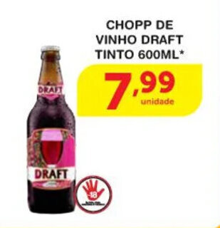Roldão Chopp de Vinho Draft Tinto 600ml oferta