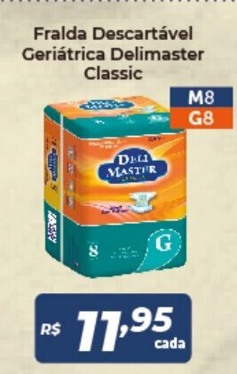 Atakarejo Fralda descartavel Geriatrica Delimaster Classic M8/G8 oferta