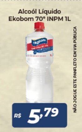 Alcool Liquido Ekobom 70 INPM 1L