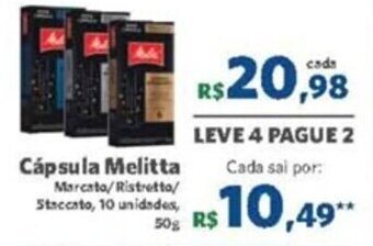 Sam's Club Capsula Melitta 50g oferta