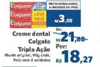 Sam's Club Creme Dental Colgate Tripla Acao 90g oferta
