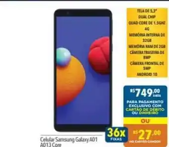 Supermercados Condor Celular Samsung Galaxy A01 A013 Core oferta