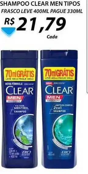 Assaí Atacadista Shampoo clear men tipos frasco oferta