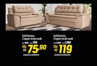 Cybelar Sofás dommus 2 lugares tecido suede sofá dommus 3 lugares tecido suede oferta
