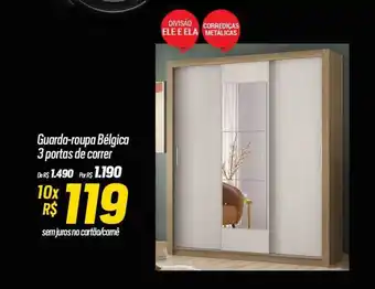 Guarda-roupa bélgica 3 portas de correr