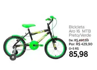 Grupo Formosa Bicicleta Aro 16 Mtb Preto Verde oferta