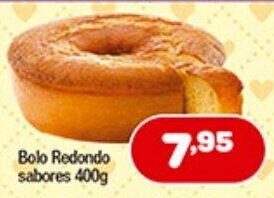 Bolo redondo sabore 400g