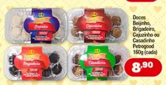Doces Beijinho, Brigadeiro, Cajunzinho, ou Casadinho, Petrogood 160g