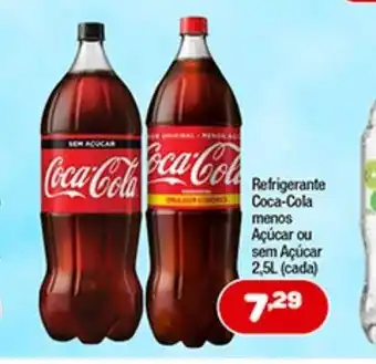 Costazul Supermercados Refrigerante Coca Cola Menos Acucar ou sem Acucar 2.5L oferta